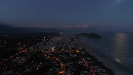 Poster - Riviera de Sao Lourenco Beach at Night in Sao Paulo, Brazil