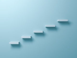 abstract stairs or steps concept on light green pastel color wall background with shadow. 3d renderi