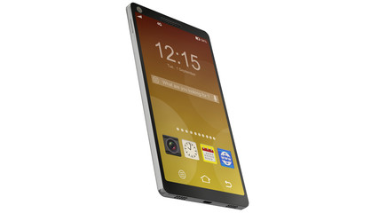 Wall Mural - modern touchscreen smartphone isolated on white