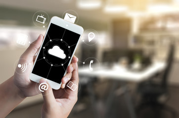Poster -  Cloud Computing diagram Network Data Storage Technology Service
