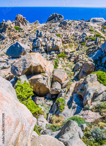 Fotografie, Obraz Bizarre granite rock formations in Capo Testa, Sardinia, Italy