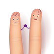 © Sunflower - Finger man and woman friendship. Dating and enjoying a great relationship sweet poster. Flat style vector realistic illustration isolated on white background