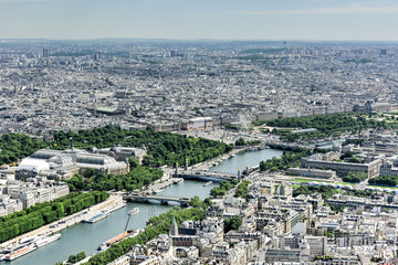 Canvas Print - Aerial View of Paris, France