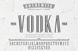 Font.Alphabet.Script.Typeface.Label.Vodka typeface.For labels and different type designs