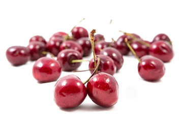 Cherries isolated on white background