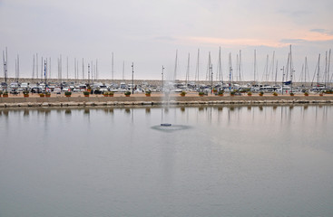 Wall Mural - Evening marina in Salerno