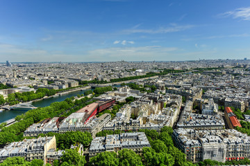 Canvas Print - Aerial View of Paris, France