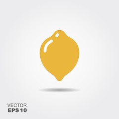 Sticker - Illustration of lemon flat icon with shadow