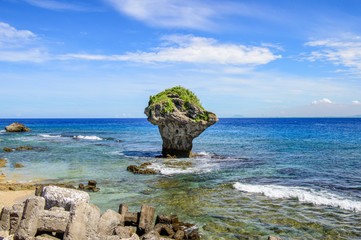 Landscape of Little Liuqiu, vase rock in Liuqiu island, Pingtung , Taiwan. 