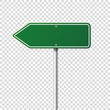 © 32 pixels - Road green traffic sign. Blank board with place for text.Mockup. Isolated information sign. Direction. Vector illustration.