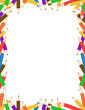 © designervector - Vector pencils frame. Colorful pencils. Vector background