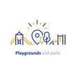 Play zone for children, playground equipment, local park