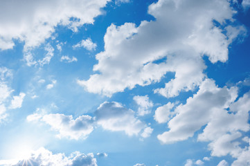 Wall Mural - clouds with blue sky background