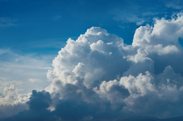 Wall Mural - large clouds over the mountain