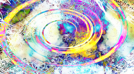 Poster - background pattern with fractal needle structures. Swirl effect.