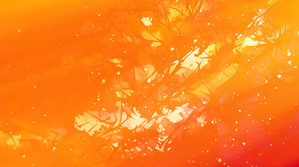 Aufkleber - structured fractal background with fractal pattern and motives of abstracted natural forestscapes. Fire effet.