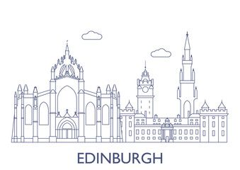 Wall Mural - Edinburgh. The most famous buildings of the city