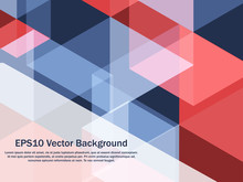 Patriotic Red And Blue Abstract Pattern Background. Geometric Creative Concept Vector Background.