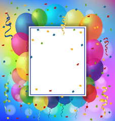 Wall Mural - Greeting Card, Balloons and Frame