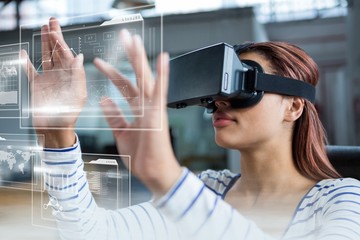 Poster - woman in vr headset touching interfaces