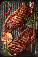 Grilled  strip steak with spices