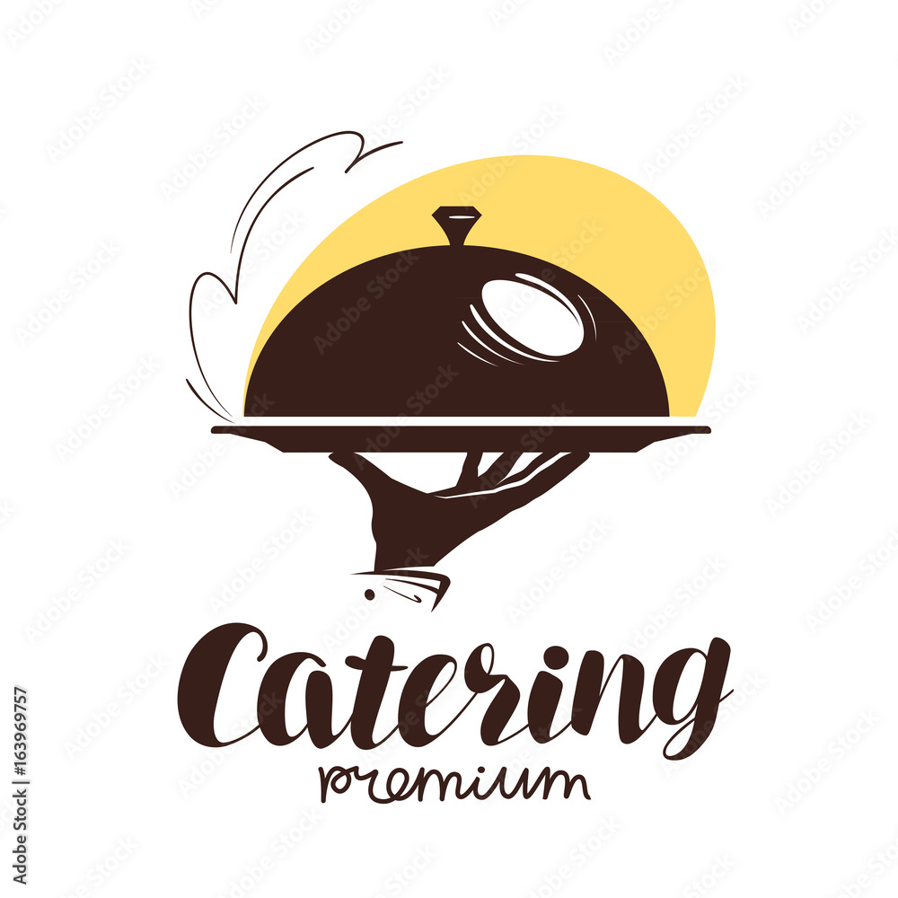 free vector beige orange circle catering service logo... Catering service logo. Icon or label for design menu restaurant or cafe ...