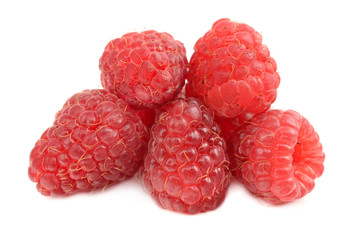 Wall Mural - Raspberries on a white background