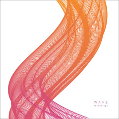 Aufkleber - Abstract wave on simple white background with place for text