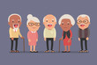 © Salapao2u - Group of elderly people stand together on background. Vector illustration in creative flat vector character design