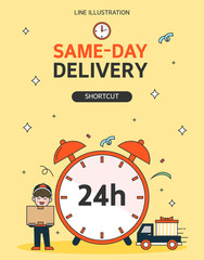 Canvas Print - Delivery Line Illustration