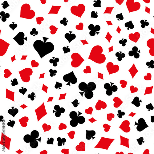 Seamless pattern from the symbols of a deck of cards. Background for ...