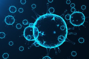 Wall Mural - virus and germs, bacteria, cell infected organism. influenza virus h1n1, swine flu on abstract backg