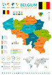 Belgium - infographic map and flag - illustration
