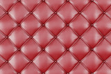 Fototapeta Sypialnia - Leather Upholstery Sofa Background. Red Luxury Decoration Sofa. Elegant Red Leather Texture With Buttons For Pattern and Background. Leather Texture for Graphic Resource, 3D Rendering
