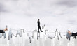 © adam121 - Business concept of risk support and assistance with man balancing on rope