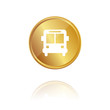 Bus - Gold Münze mit Reflektion