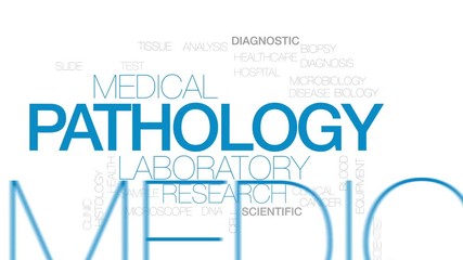 Sticker - Pathology animated word cloud, text design animation. Kinetic typography.