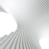 Fototapeta Przestrzenne - White stripe pattern futuristic background. 3d render illustration
