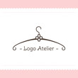 The logo Atelier. Vector template for the fashion industry. Element for Studio sewing and tailoring. Illustration in modern style