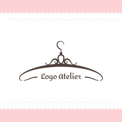 The logo Atelier. Vector template for the fashion industry. Element for Studio sewing and tailoring. Illustration in modern style