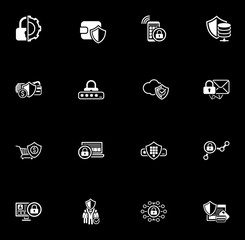 Sticker - Security and Protection Icons Set.