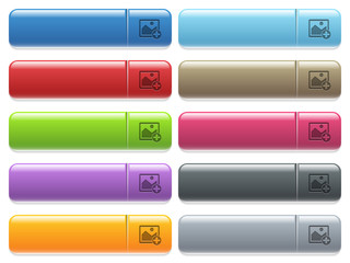 Poster - Add new image icons on color glossy, rectangular menu button