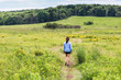 Hiker in Big Meadows, Shenandoah National Park
