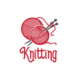 Knitting vector ionc of knit pins and wool clew