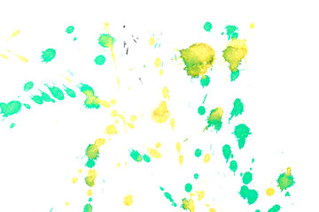 Wall Mural - Abstract yellow green ink splash