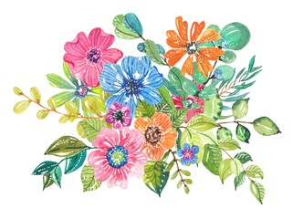 Watercolor beautiful floral design