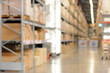 Blurred warehouse or storehouse as background