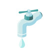 Water tap isometric vector illustration