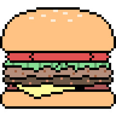 Canvas Print - vector pixel art burger