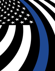 Wall Mural - Police Support Flag Background Illustration